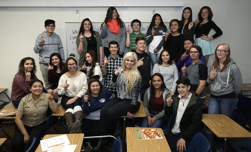 CHS One Up Club with Partnership Carson City Youth Program Coordinator and former CHS student Brooklyn Maw.