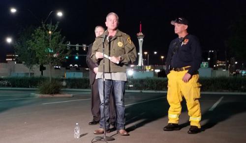 Las Vegas Metropolitan Police Sheriff Joseph Lombardo at a press briefing hours after the shooting.