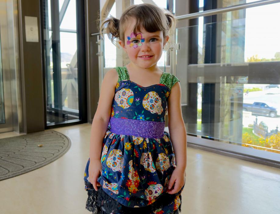 A custom dress crafted for daughter by Tessa Rotoli of Carson City.