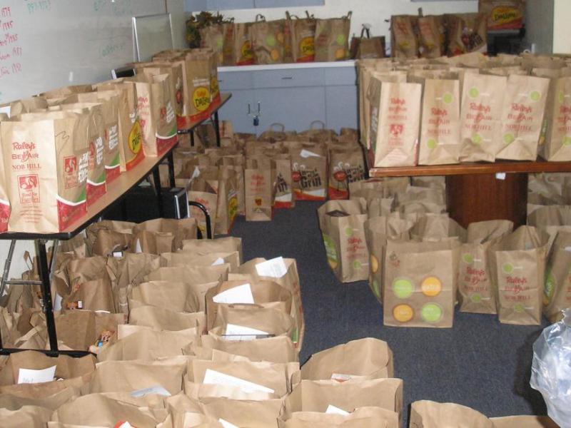 Food for holiday baskets collected in 2015. Photo by Robin Reedy