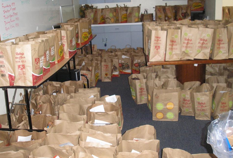 Food for holiday baskets collected in 2015. Photo by Robin Reedy