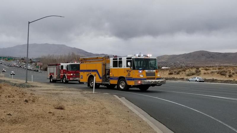 Accident at Highway 395 near Topsy. Photo by Carson City Fire Department.