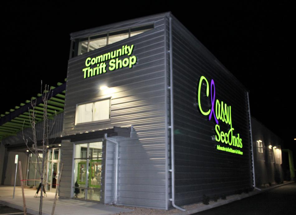 Exterior of the all-new Classy Seconds at 3590 Gordon Street.