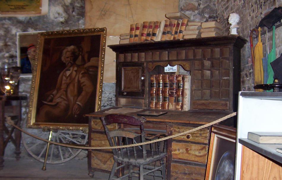 Mark Twain’s desk when he was editor of the Territorial Enterprise. Wikipedia photo