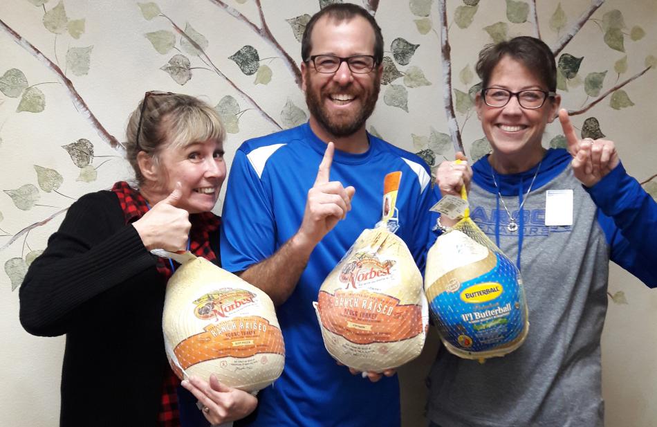 Turkey Shoot winners: Patty Bean, Cort Roseleip and MaryAnne Weaver.