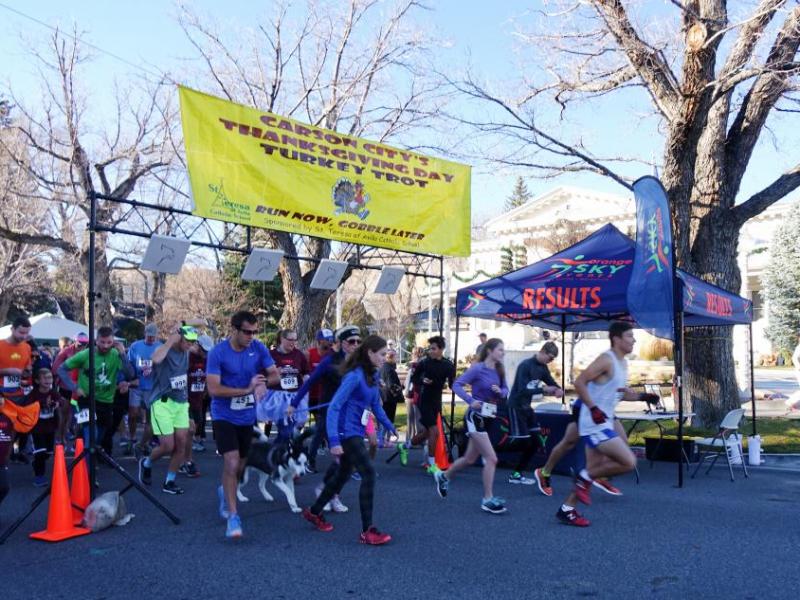 A beautiful day for a Thanksgiving morning run at the Governor's Mansion in Carson City.