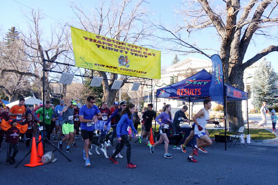A beautiful day for a Thanksgiving morning run at the Governor's Mansion in Carson City.