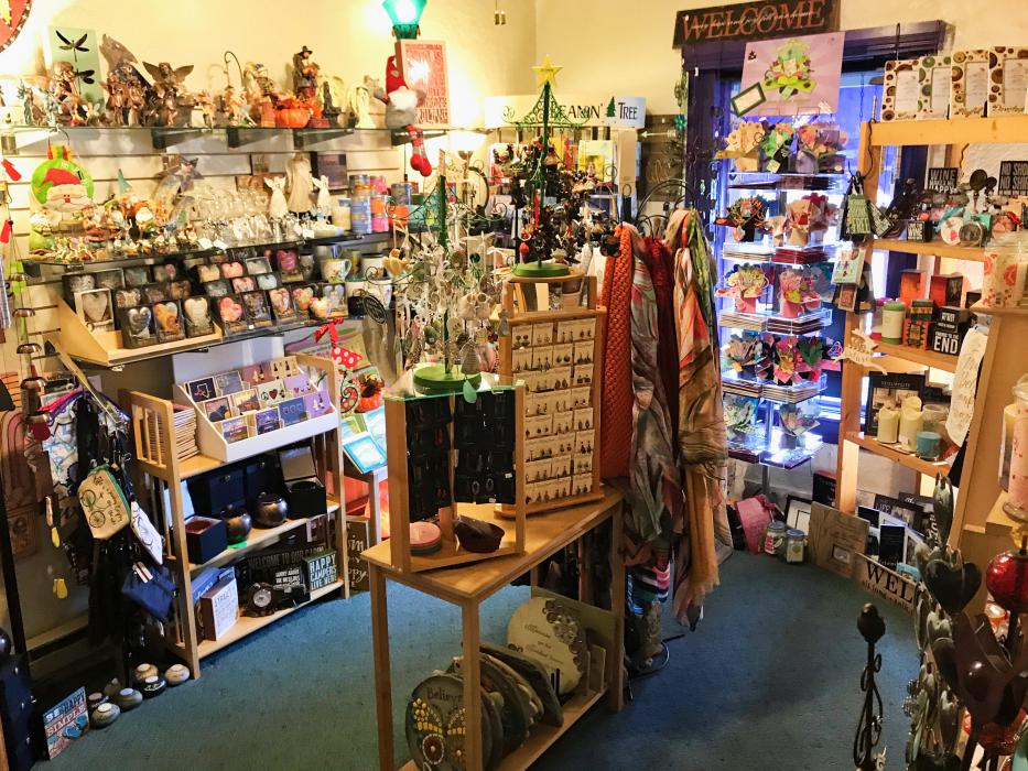 A view of one of the merchandise rooms at The Purple Avocado