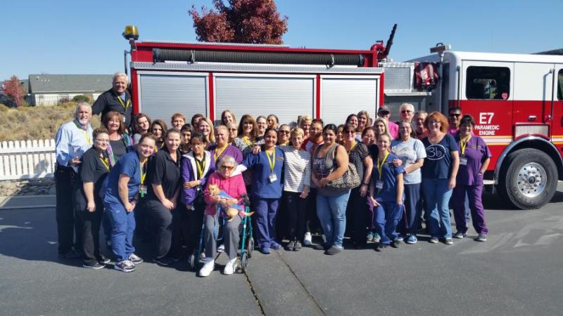 Carson Valley Senior Living (CVSL) and East Fork Fire Department practice to prepare