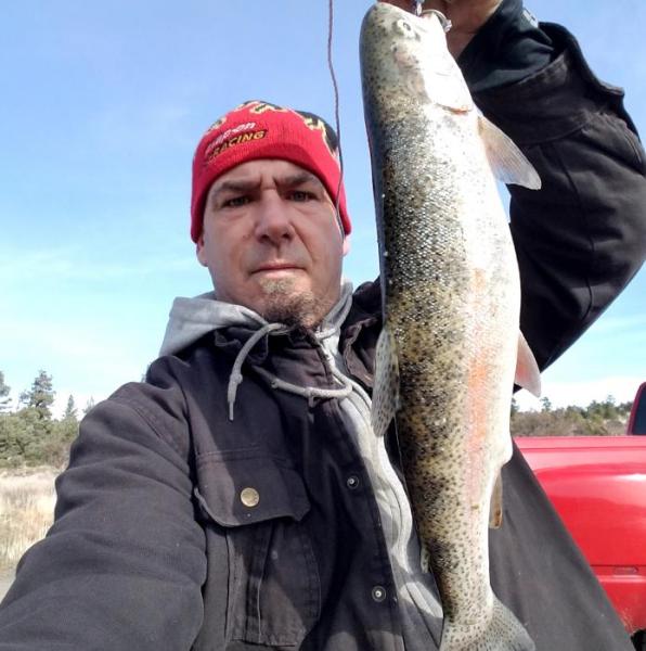 Ward MacMonagle of Minden Minden caught a nice 2.5 pound rainbow near the dam at Indian Creek Reservoir.