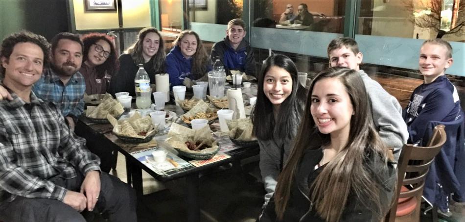 FCA enjoying a meal before purchasing gifts.