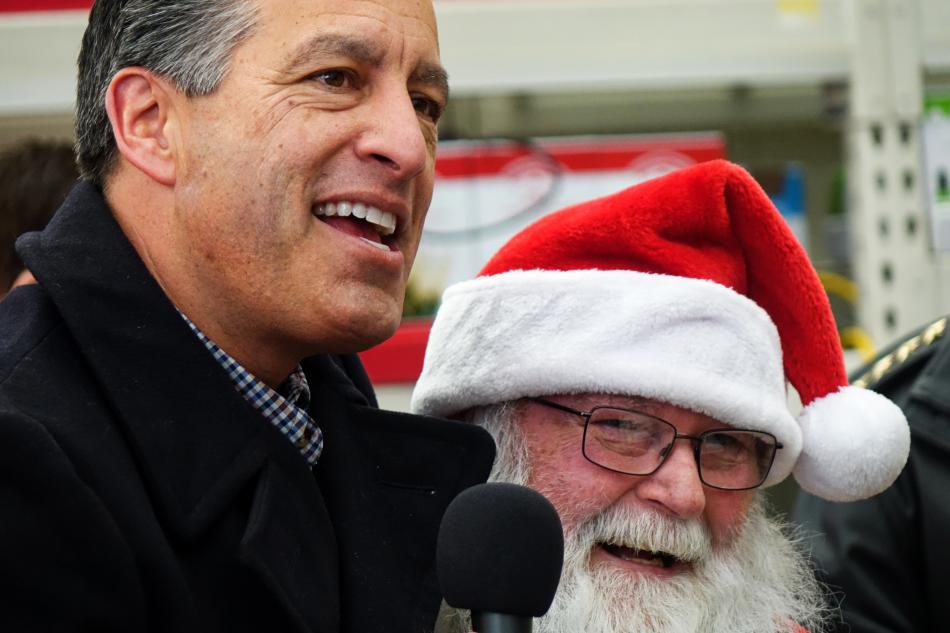 Governor Brian Sandoval with Santa Claus