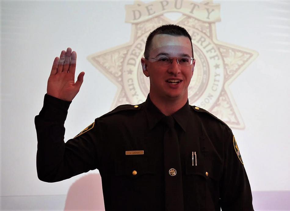 CCSO Deputy James Lachew takes the oath.