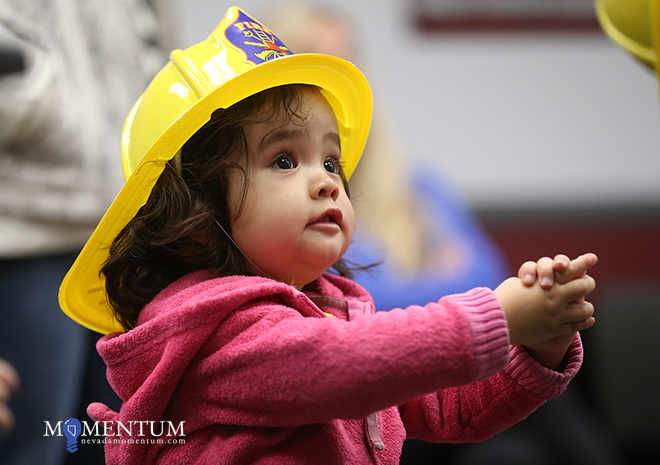 Sadie Yien participates in the Carson City Library’s Storytime at the CCFD Thursday, Dec. 28.