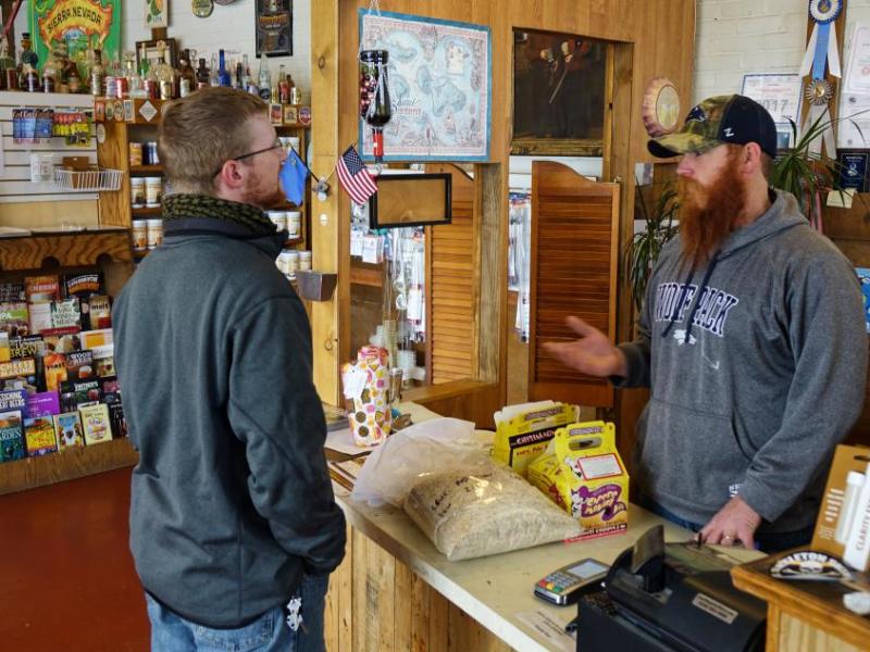 Left, Trevor Rotoli with home-brewer Ethan Fredsty
