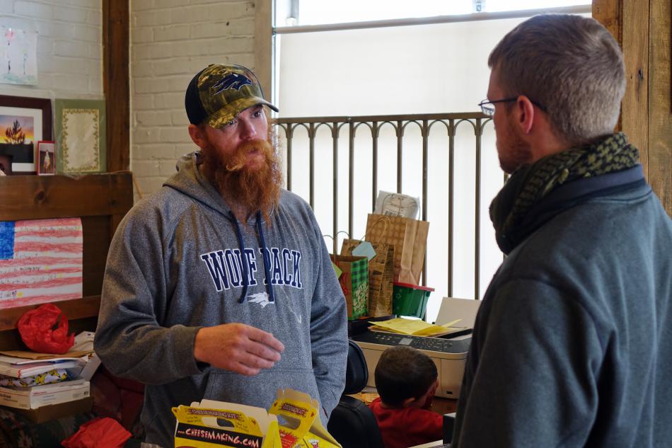 Left, Trevor Rotoli with home-brewer Ethan Fredsty