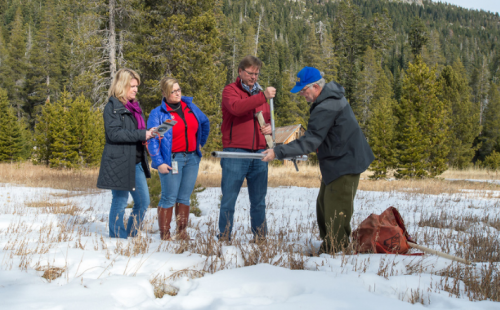 Wednesday's survey, L-R, Lisa Lien-Mager, Michelle Meade, Grant Davis and Frank Gehrke. Photo by Kelly Grow.