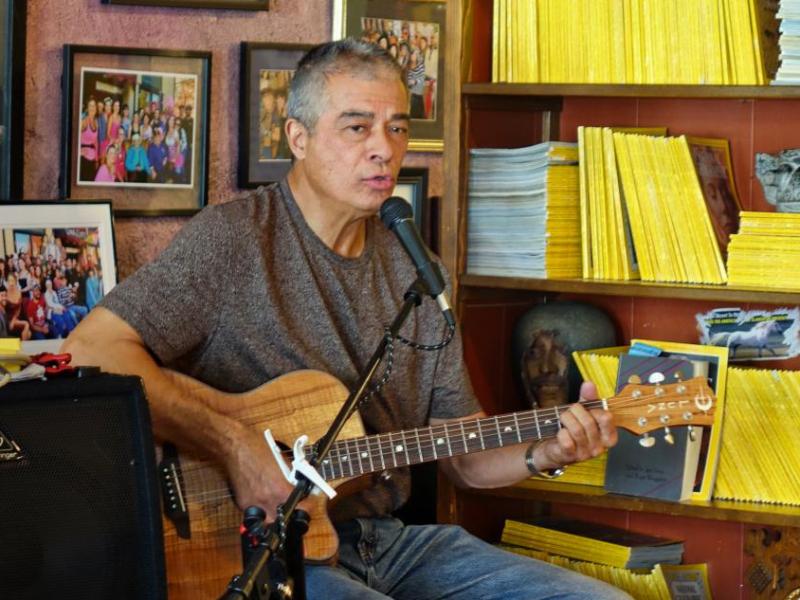Lee Jones performing on Thursday during lunch at Comma Coffee.  www.TheFidMusic.com