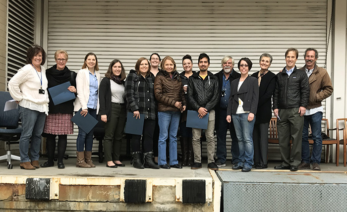 Members of the Nevada Library Cooperative pose at a ceremony at the Nevada State Library, Archives and Public Records last week.