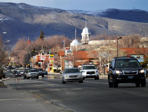 Traffic along Carson Street. Photo by Brett Fisher.