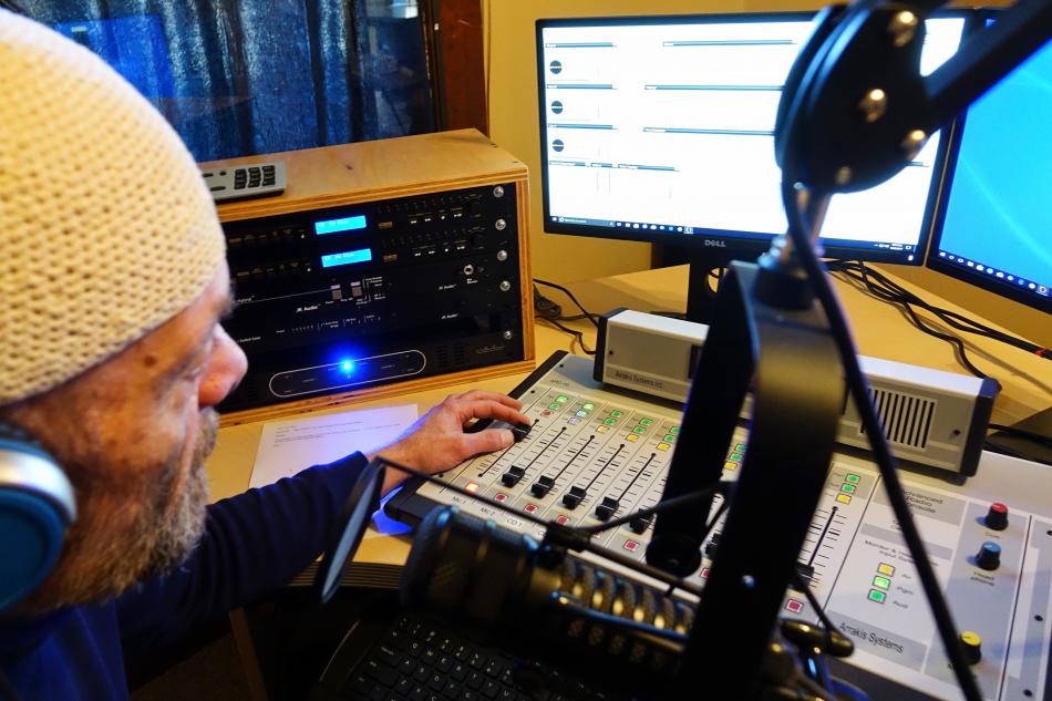 Brian Bahouth testing the audio mix