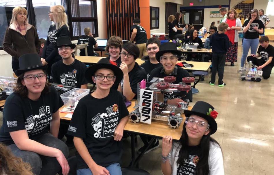 CHS Robotics Team, Cyber Mafia, takes first place at the McQueen meet.