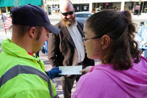 Left to right, Matthew Ingbar, Randy Gaa and Carol Dunn with donation check.