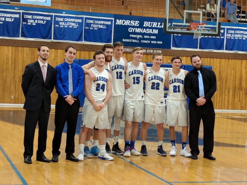 From left to right: seniors Abel Carter, Derek Barry, Trent Robison, Johnny Randle, Dawson Lamb, and Kyle Glanzmann.