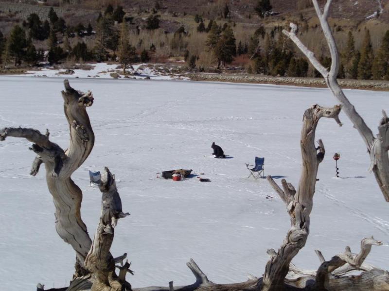 The ice is 10 to 12 inches thick at Red Lake.