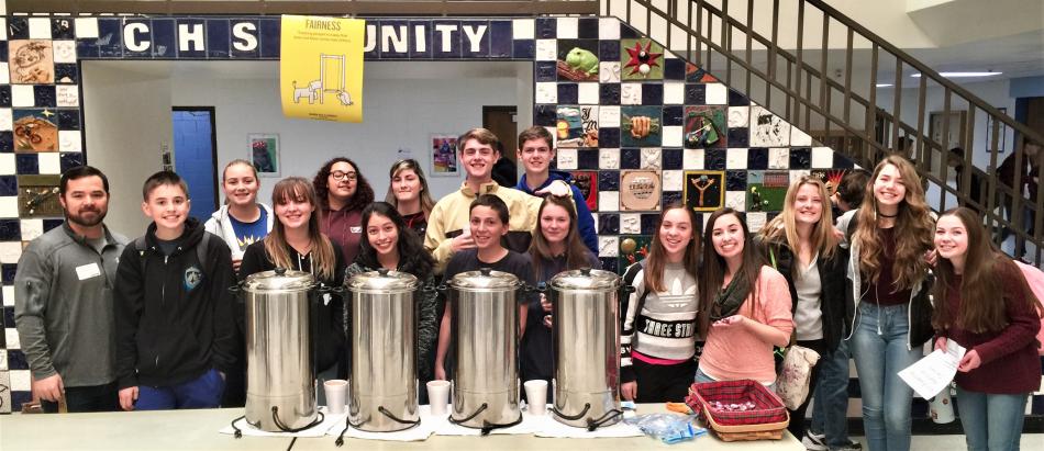 CHS FCA giving free hot chocolate to students Feb. 13.