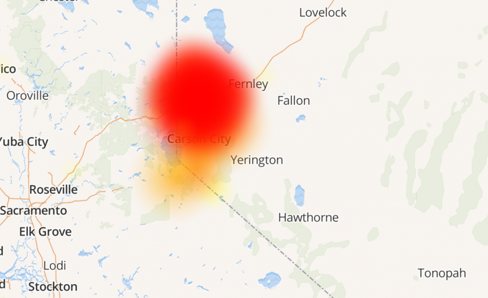Current outage area via downdector.com