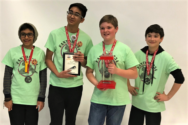 Winning Alliance Captain Team Fantom 234: Niko Chitturi, Dravid Chitturi, Christopher Hall, Miles Frewert.
