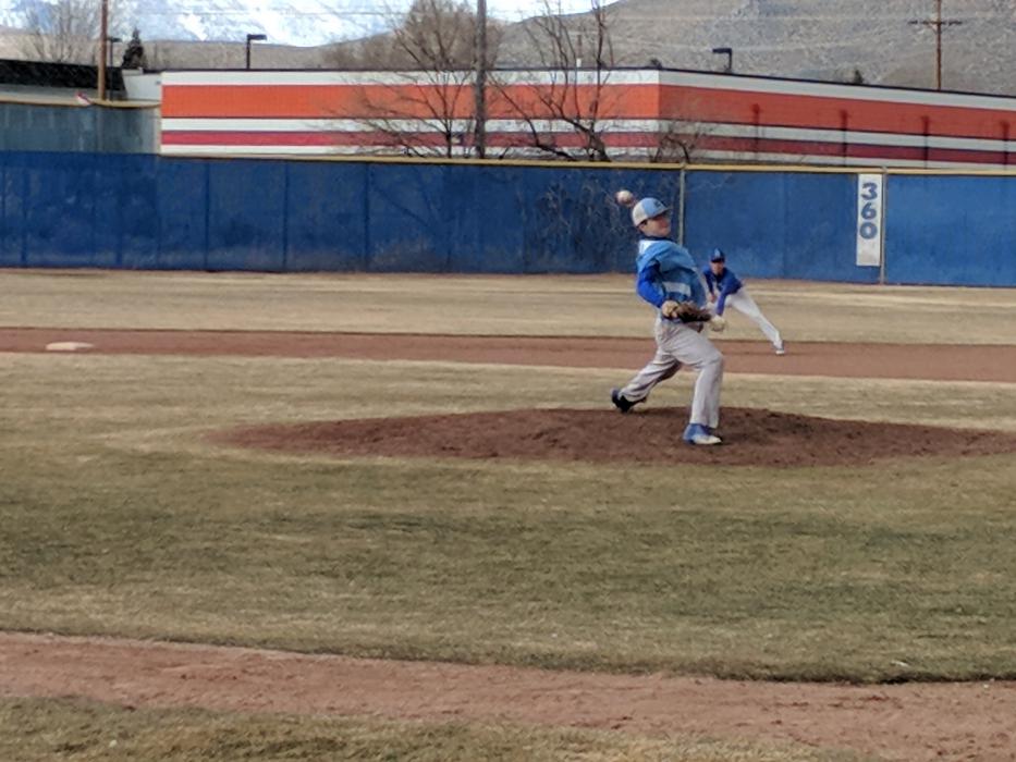 Junior Zach Glanzmann warms up on the mound.