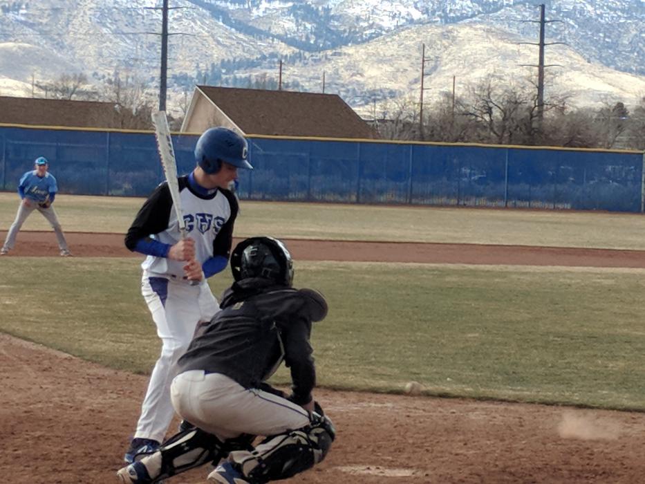 Senior Kyle Glanzmann takes a pitch inside.