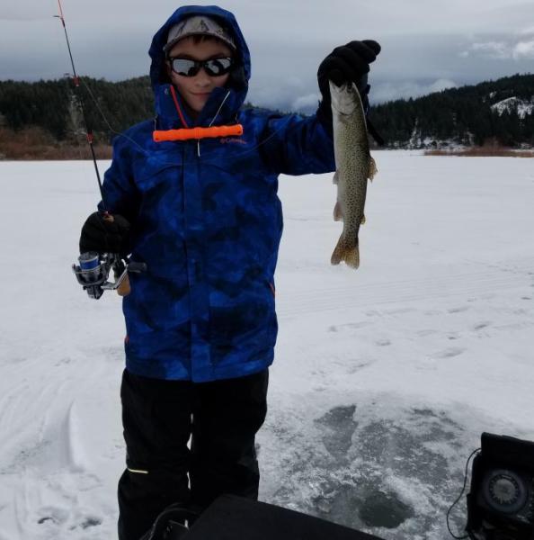 Due to varying ice thickness at Spooner Lake, only experienced ice anglers should attempt to fish here. Photo by Jim Stark