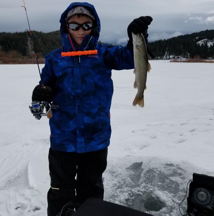 Due to varying ice thickness at Spooner Lake, only experienced ice anglers should attempt to fish here. Photo by Jim Stark