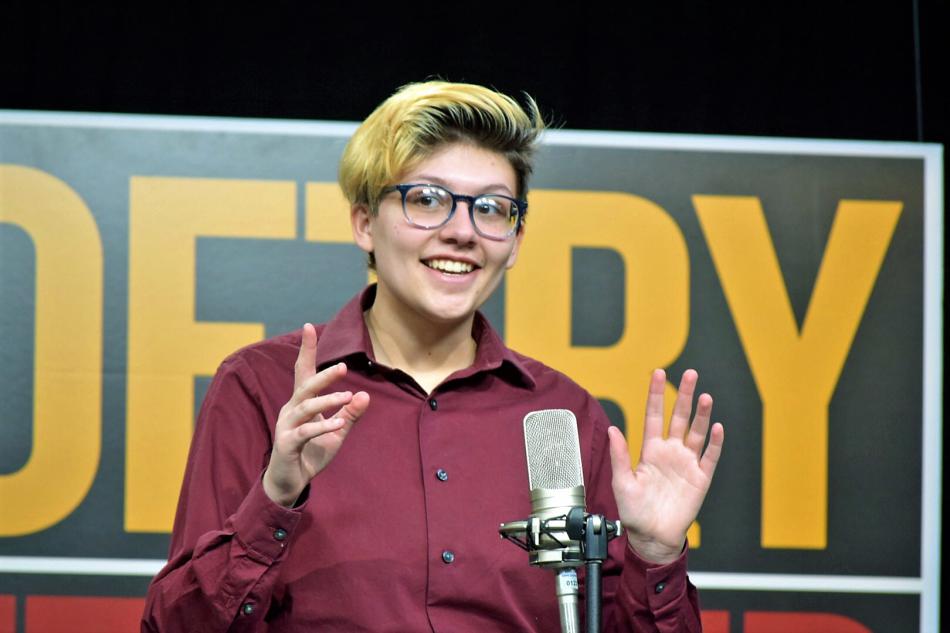 YHS senior Grey Hunt will represent Nevada at the Poetry Out Loud National Finals next month.