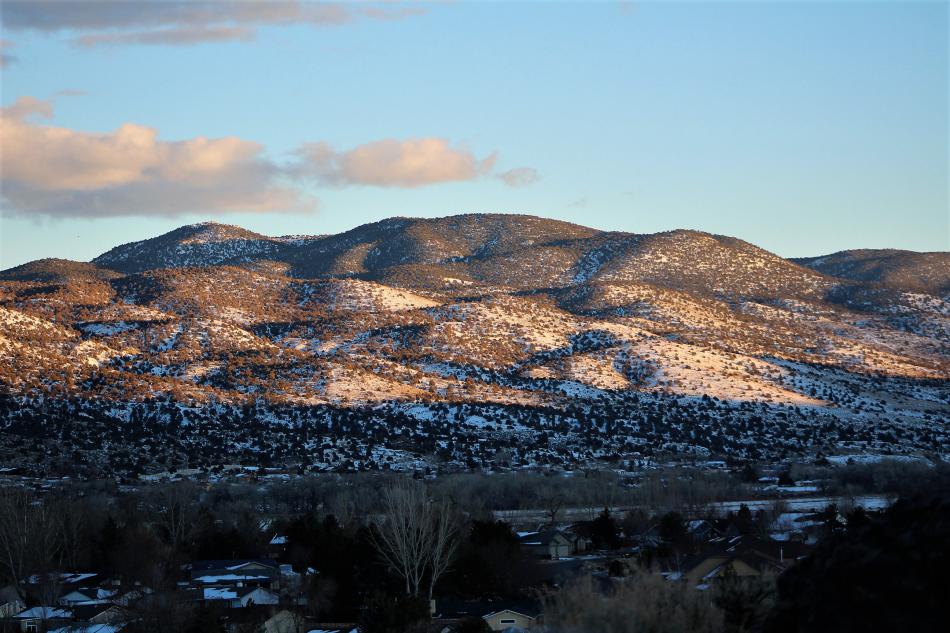 Sunset over the Pinenut Range in East Carson City.