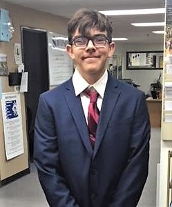 CHS student Nick Hylan participating in Dress for Success