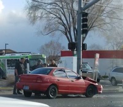 Accident at Highway 50 and Airport Road. Photo by Lidia Barrios