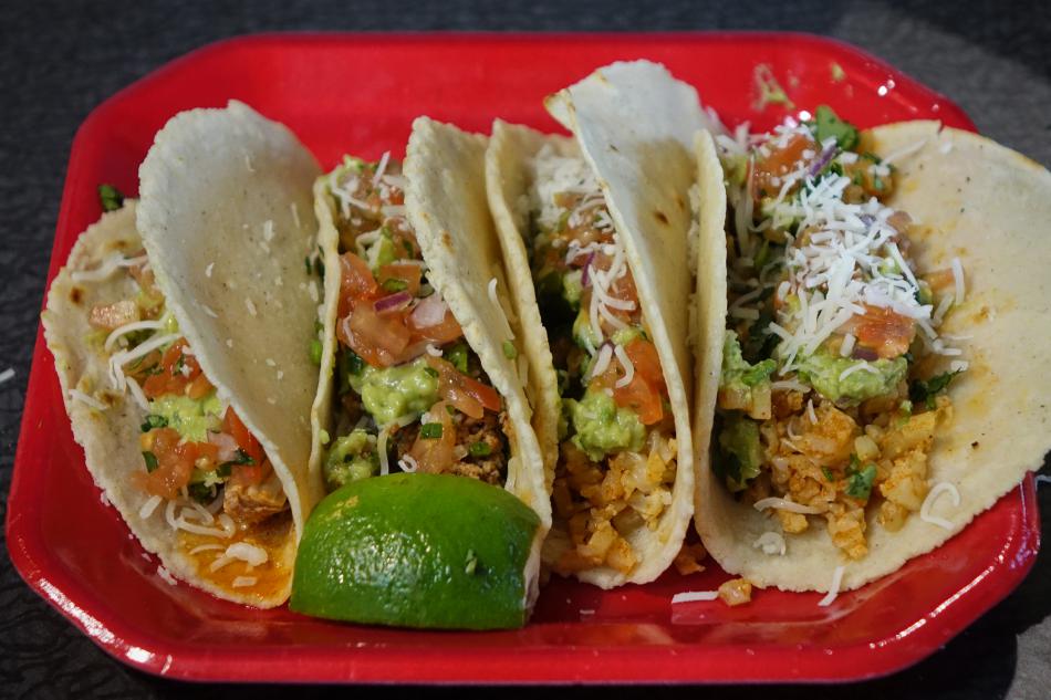 Tacos prepared by 16-year-old Michael Powers, an aspiring chef.