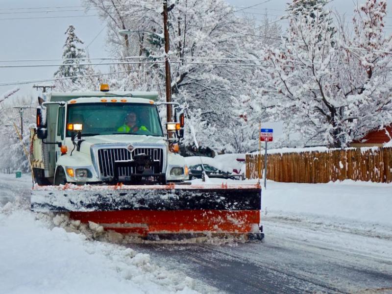 Photo by Jim Gustafson. A snowplow in Northwest Carson City Friday morning.
