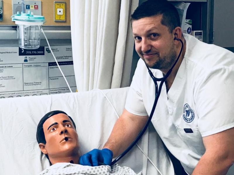 Western Nevada College student Daniel Lear has aspirations to become a critical care nurse and nurse practitioner.