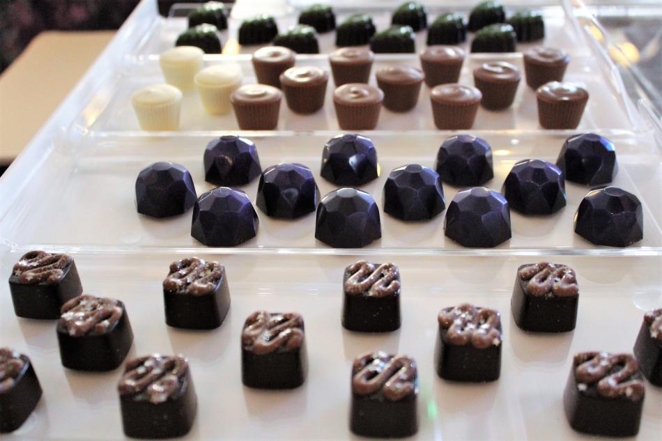 Chocolates on a display tray at Expresso Yourself Cafe inside the BAC.