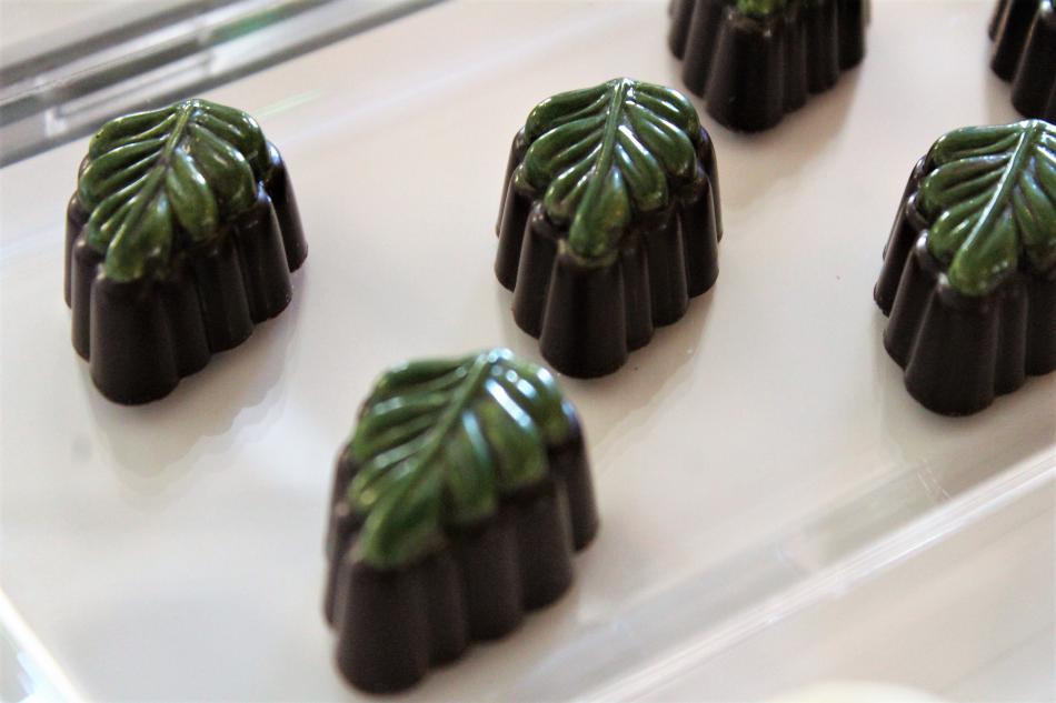 Mint chocolates made with real mint leaves.