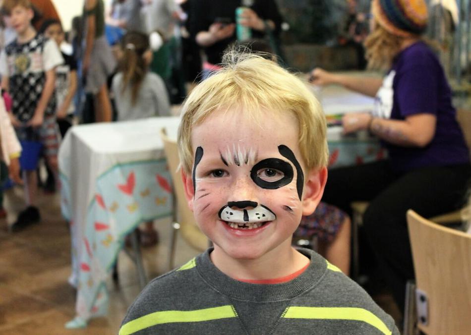 A boy sports his face painting Thursday at Carson Tahoe Hospital.