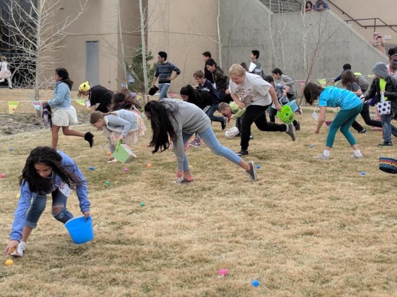 Eggs were scooped up in a hurry during the scramble.