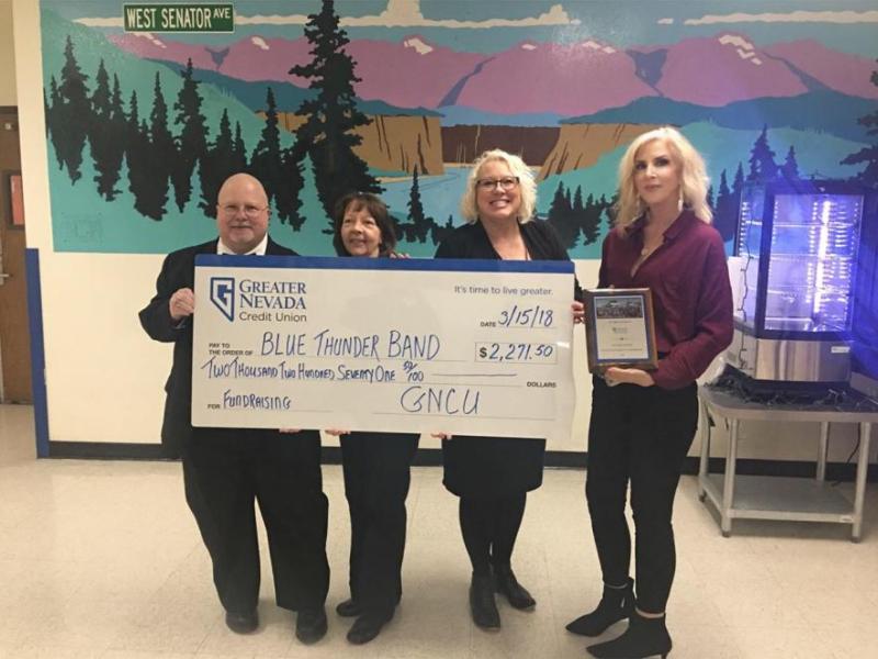 Blue Thunder Band accepts donation of $2271.50