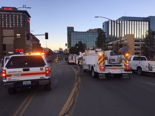 Traffic is being re-directed at Stateline this morning after an underground explosion. NHP photo
