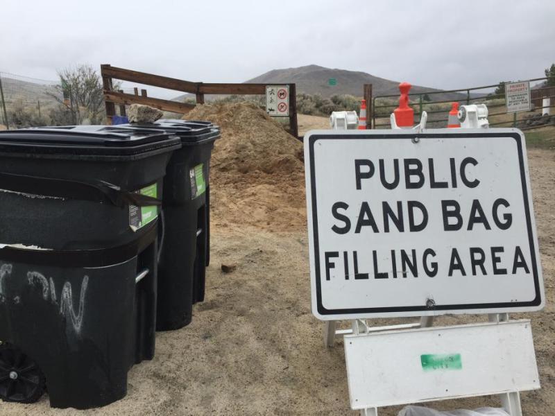 The sandbag station at Foothill Road at Winnie Lane in Carson City. See the video below. If you plan to fill, bring a shovel.